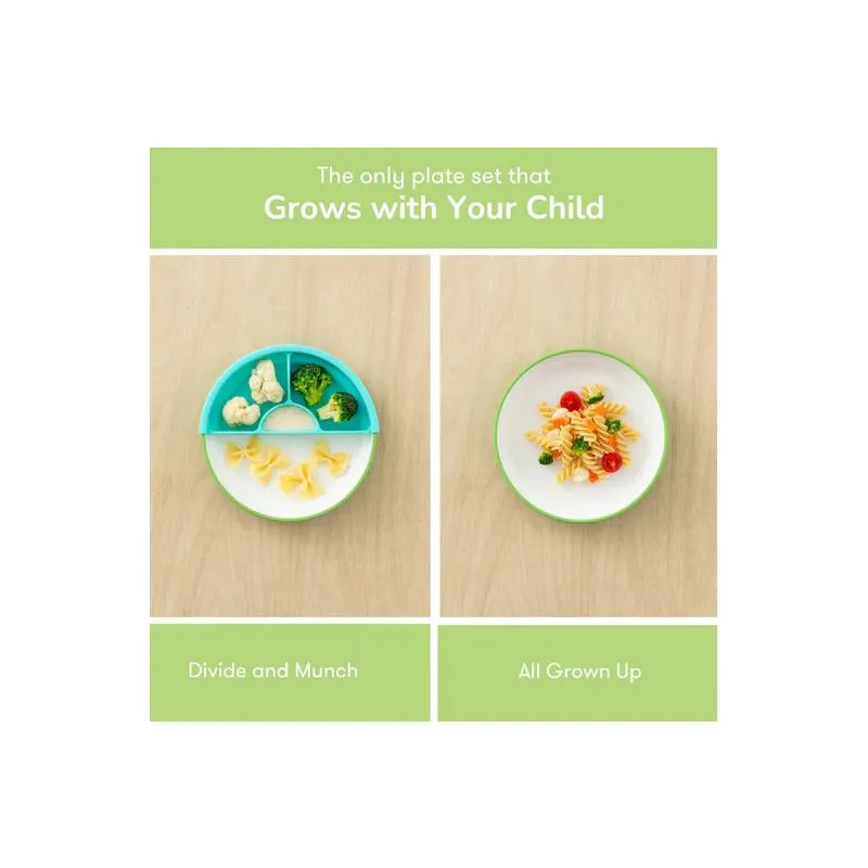 Omie - Toddler Plate With Divider, Green | 3 plates & 2 dividers - Image 7