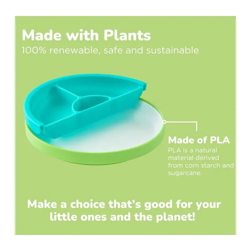 Omie - Toddler Plate With Divider, Green - Image 7