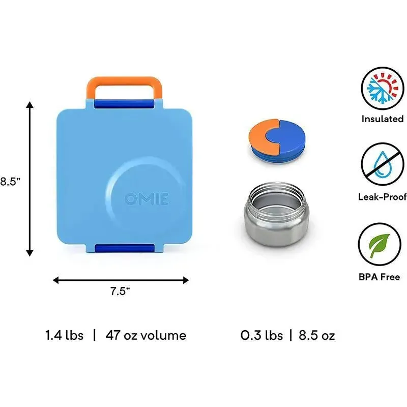 OmieBox - Insulated Bento Box with Leak Proof Thermos Food Jar, Blue Sky - Image 4
