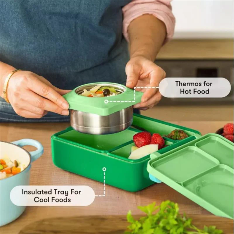 OMIEBox - Insulated Bento Lunch Box with Leakproof, Green Apple - Image 3