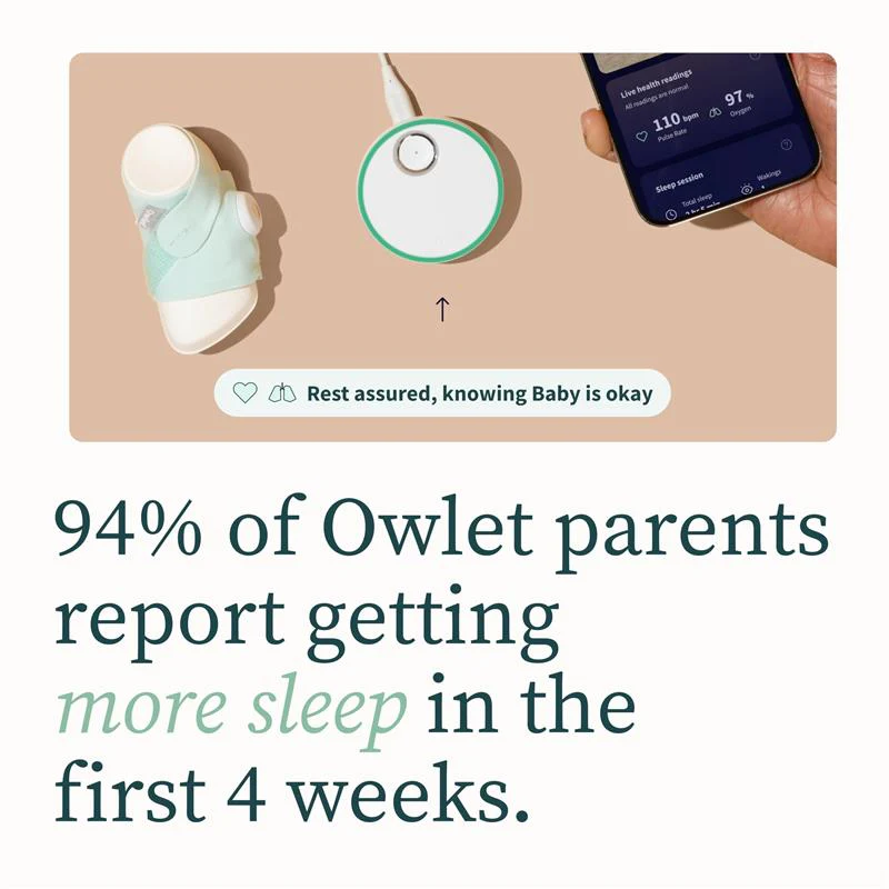 Owlet - Dream Duo Dream Sock Baby Monitor and HD Camera, Bedtime Blue - Image 5