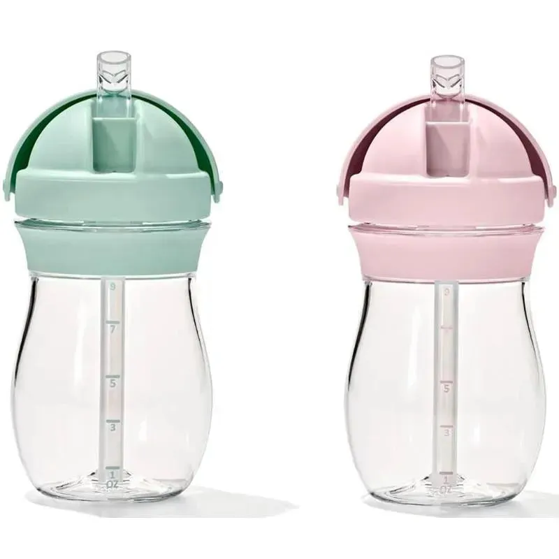 Oxo - 2Pk Tot Transitions Straw Cup 9 Oz, Opal/Blossom