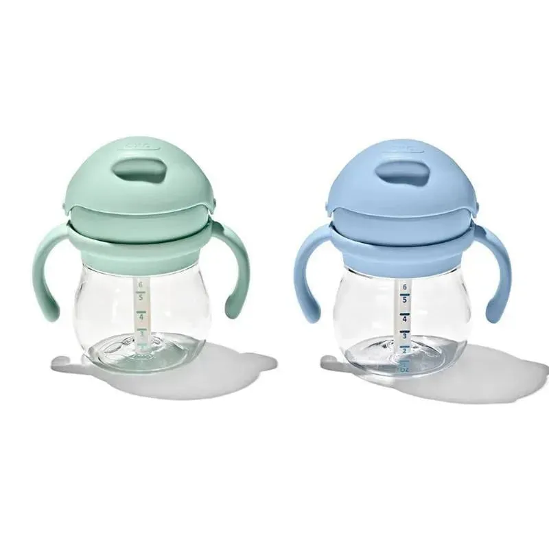 Oxo - 2Pk Tot Transitions Straw Cup with Handles 6 Oz, Opal and Dusk - Image 2