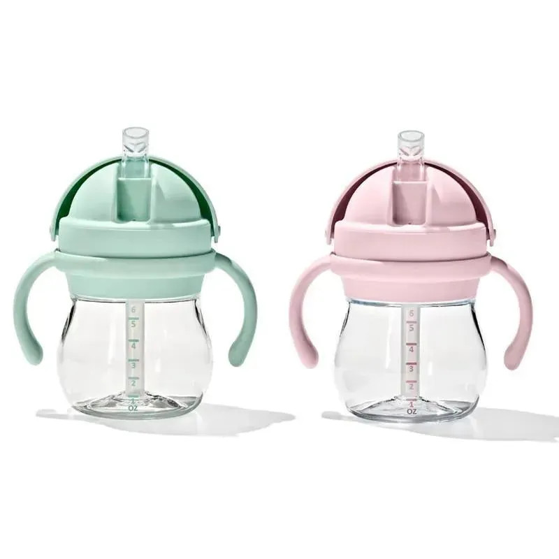 Oxo - 2Pk Transitions Straw Cup With Handles 6 Oz, Opal & Blossom