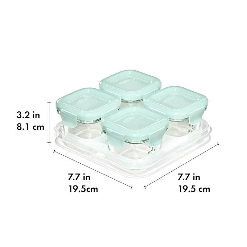Oxo - Oxo Tot Glass Baby Blocks Food Storage Containers 4 Oz - Image 2