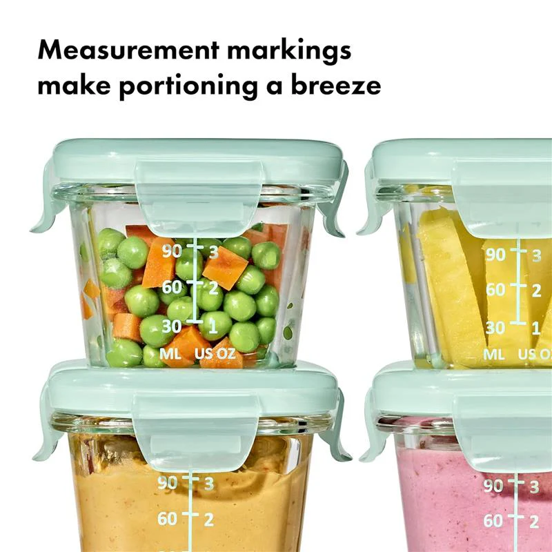 Oxo - Oxo Tot Glass Baby Blocks Food Storage Containers 4 Oz - Image 4