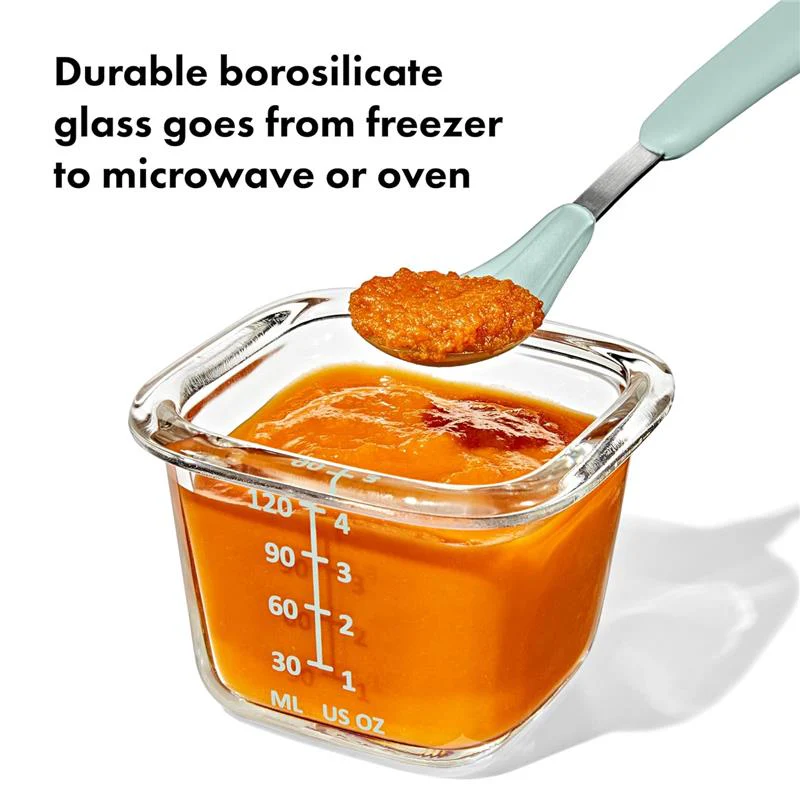 Oxo - Oxo Tot Glass Baby Blocks Food Storage Containers 4 Oz - Image 5