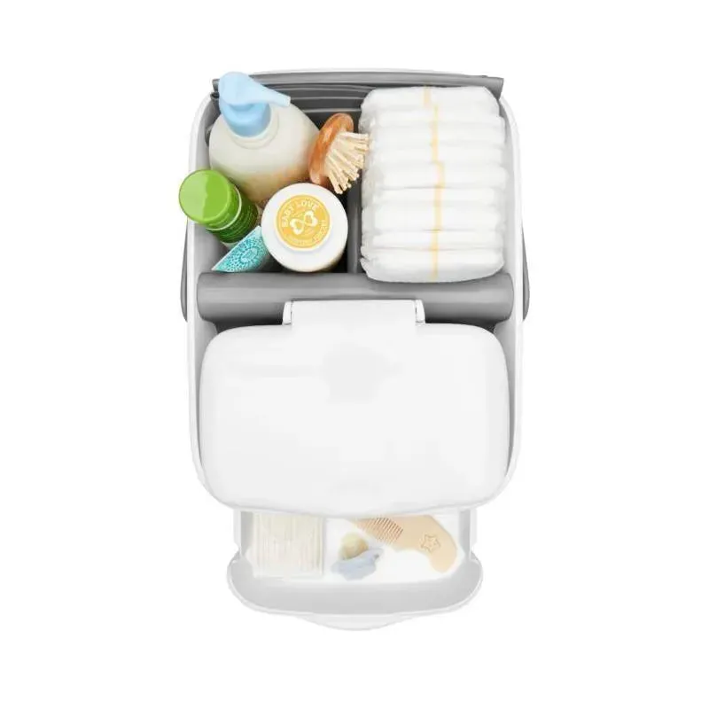 Oxo - Tot Diaper Caddy With Changing Mat, White/Gray - Image 3