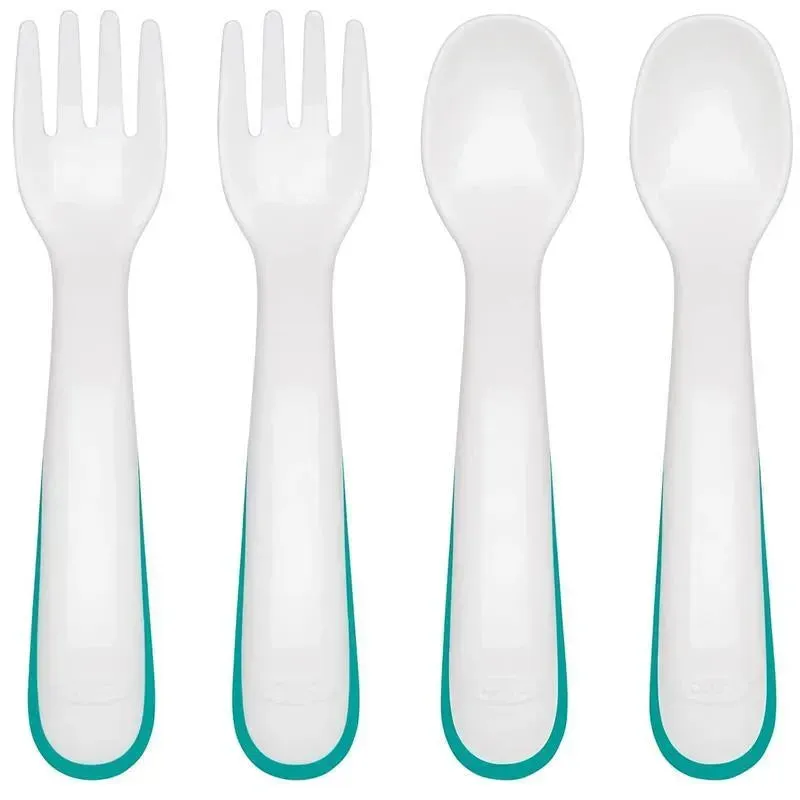 Oxo - 4Pk Tot Plastic Fork & Spoon Multipack, Teal