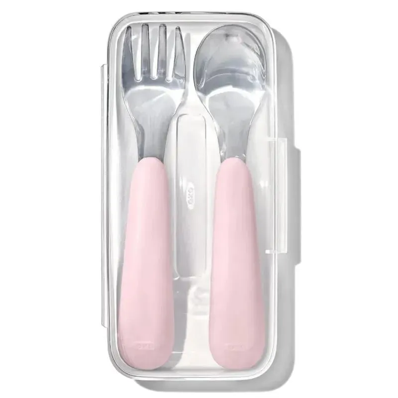 OXO - Tot On-The-Go Fork and Spoon Set, Blossom