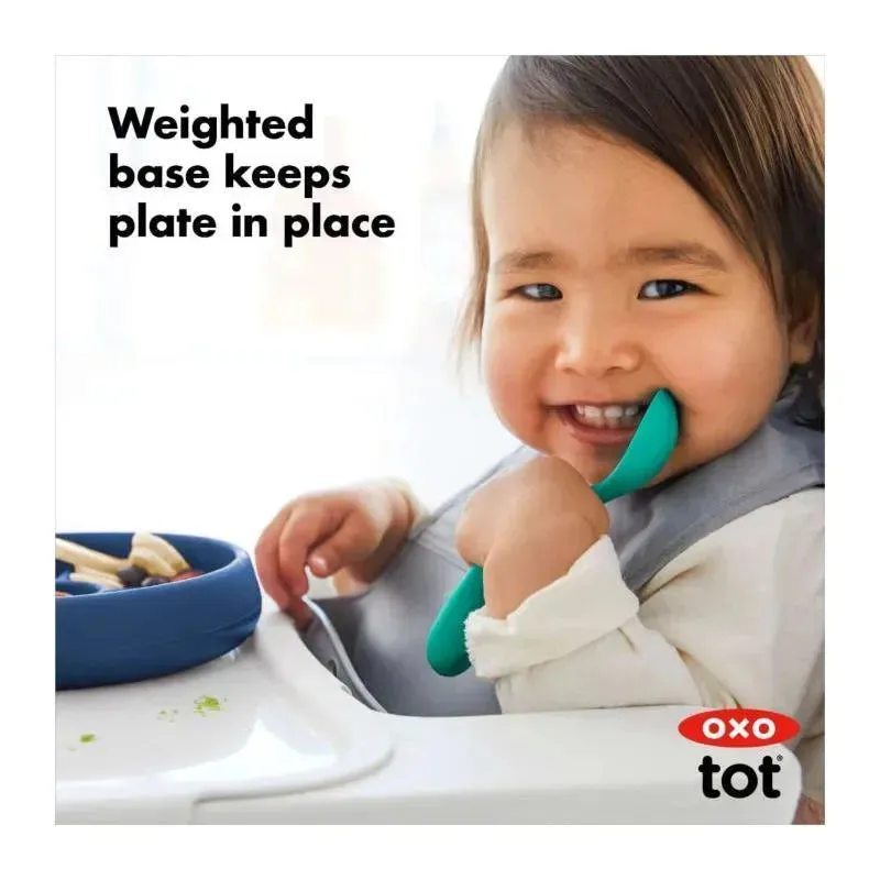 Oxo - Tot Silicone Divided Dinner Plate, Navy - Image 3