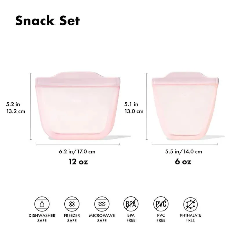 Oxo - Tot Silicone Reusable Bags - 2 Piece Cup And Snack Set, Dusk - Image 7