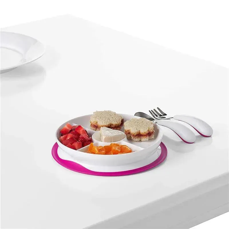Oxo - Tot Stick & Stay Divided Plate, Pink - Image 2