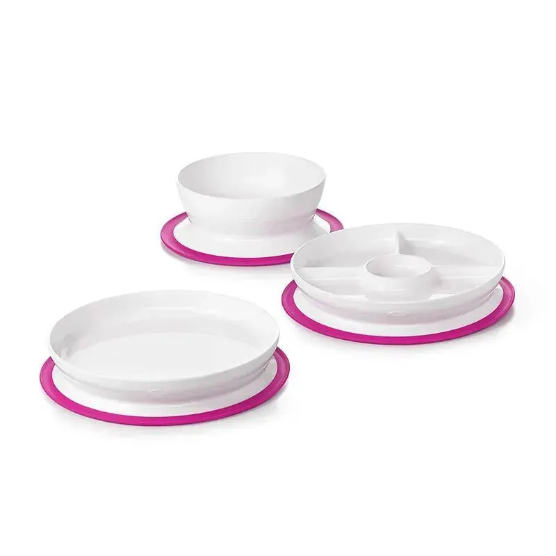 OXO Tot Stick & Stay Plate, Pink - Image 4