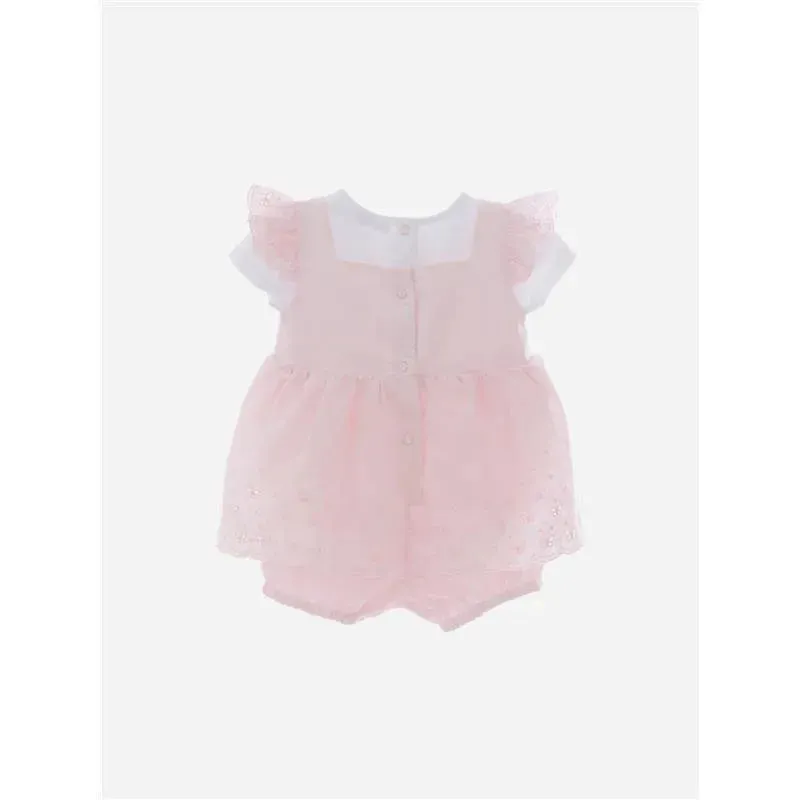 Patachou - Baby Girl Jersey Romper, Pink - Image 2