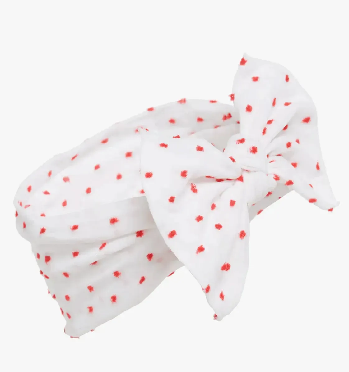 PATTERNED SHABBY KNOT: white / red dot - Image 3