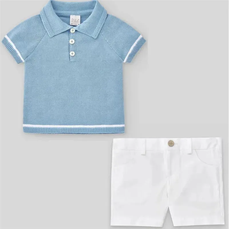 Paz Rodriguez - 2Pk Baby Set Polo T Shirt & Shorts, Topz Blue/White