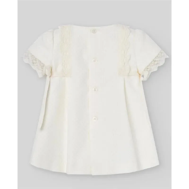 Paz Rodriguez - Baby Girl Dress & Bloomer Set, Cream - Image 3