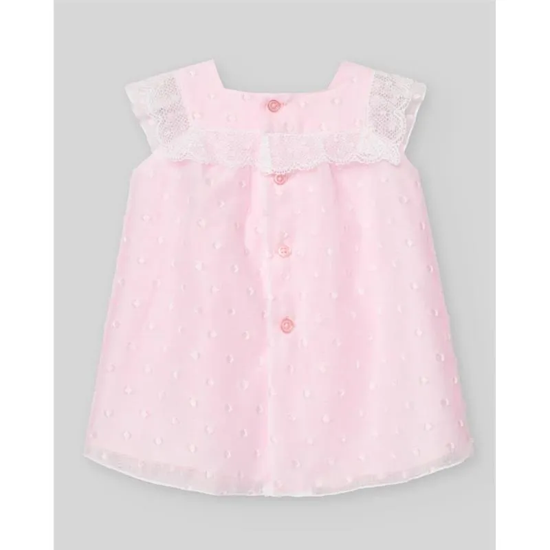 Paz Rodriguez - Baby Girl Woven Newborn Dress Linda, Chalk Pink - Image 2