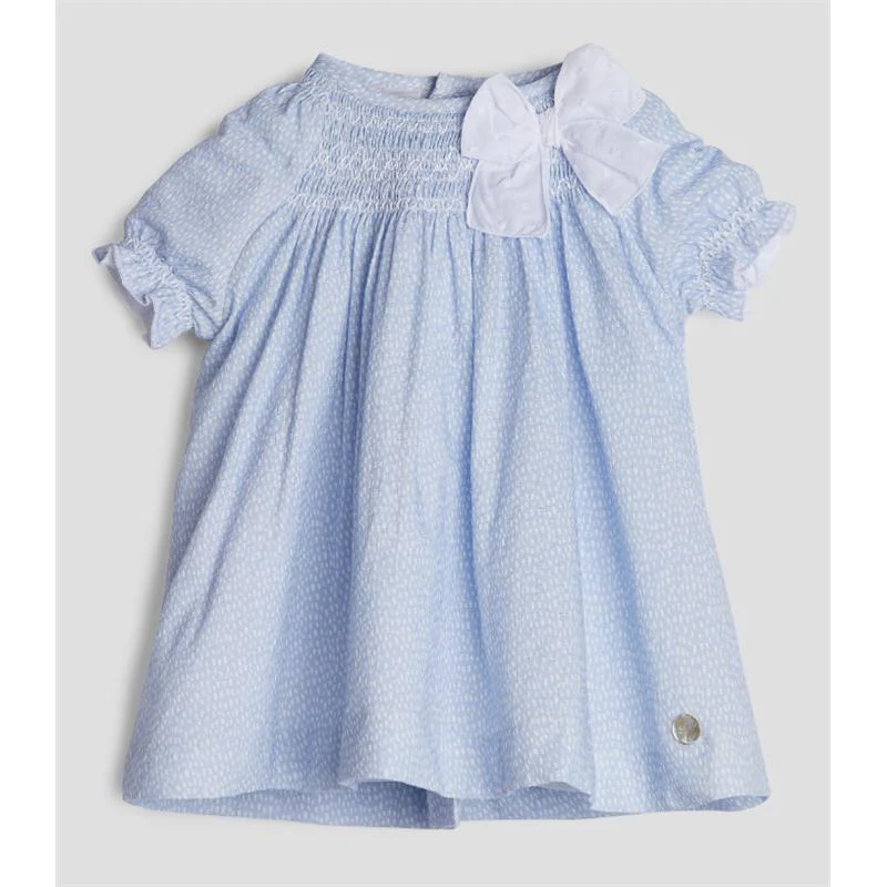 Paz Rodriguez - Baby Girl Woven Newborn Dress Vento, Sky Blue