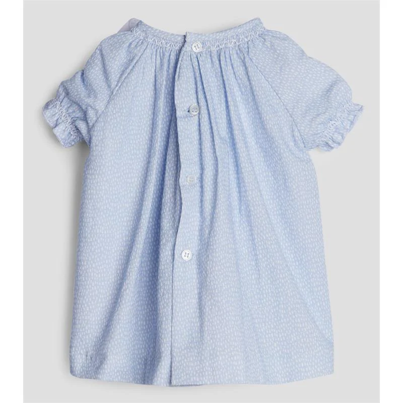 Paz Rodriguez - Baby Girl Woven Newborn Dress Vento, Sky Blue - Image 2