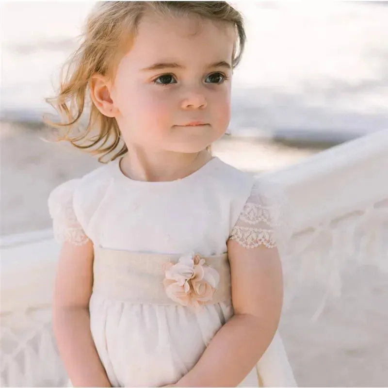 Paz Rodriguez - Baby Girls Ivory Tulle & Cotton Dress - Image 2