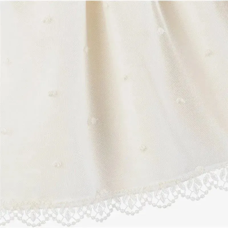 Paz Rodriguez - Baby Girls Ivory Tulle & Cotton Dress - Image 4