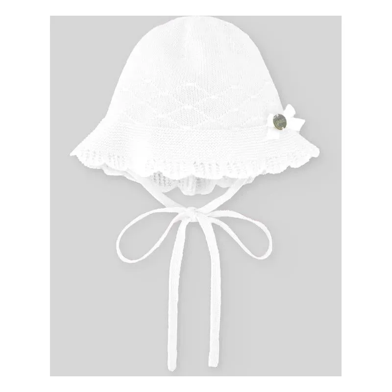 Paz Rodriguez - Baby Knit Newborn Bonnet Linda, Chalk Pink/White