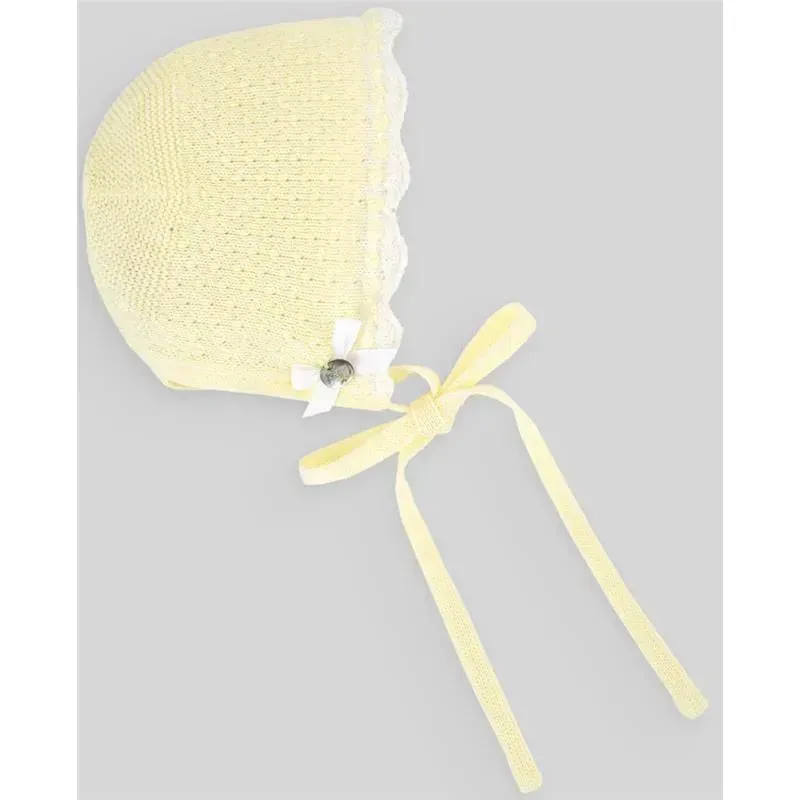 Paz Rodriguez - Baby Knit Newborn Bonnet, Magnolia/White