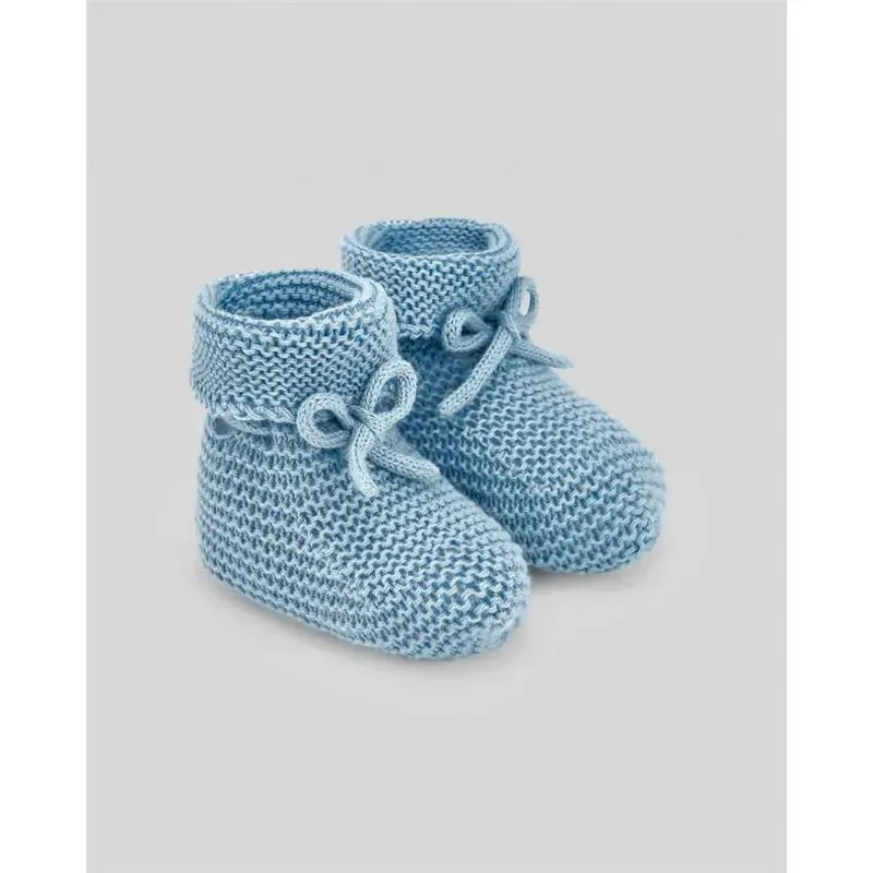 Paz Rodriguez - Baby Knit Newborn Booties, Blue Indigo