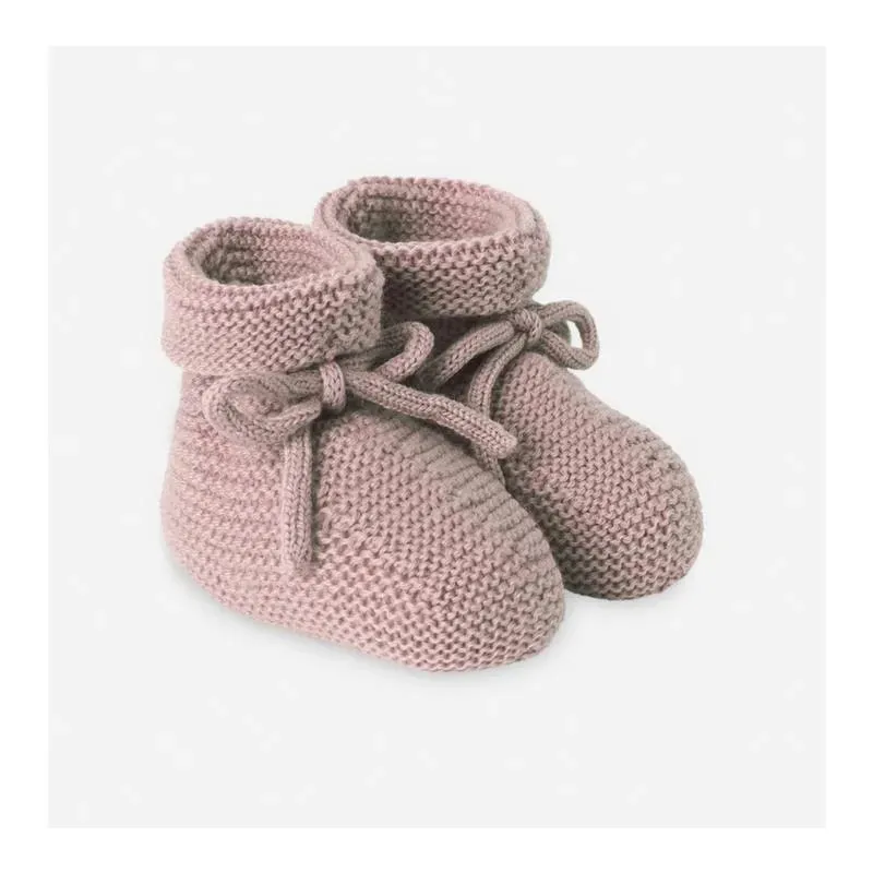 Paz Rodriguez - Baby Knit Newborn Booties Esencial, Chalk Pink