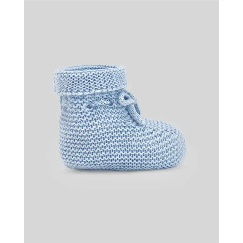 Paz Rodriguez - Baby Knit Newborn Booties, Sky Blue - Image 2