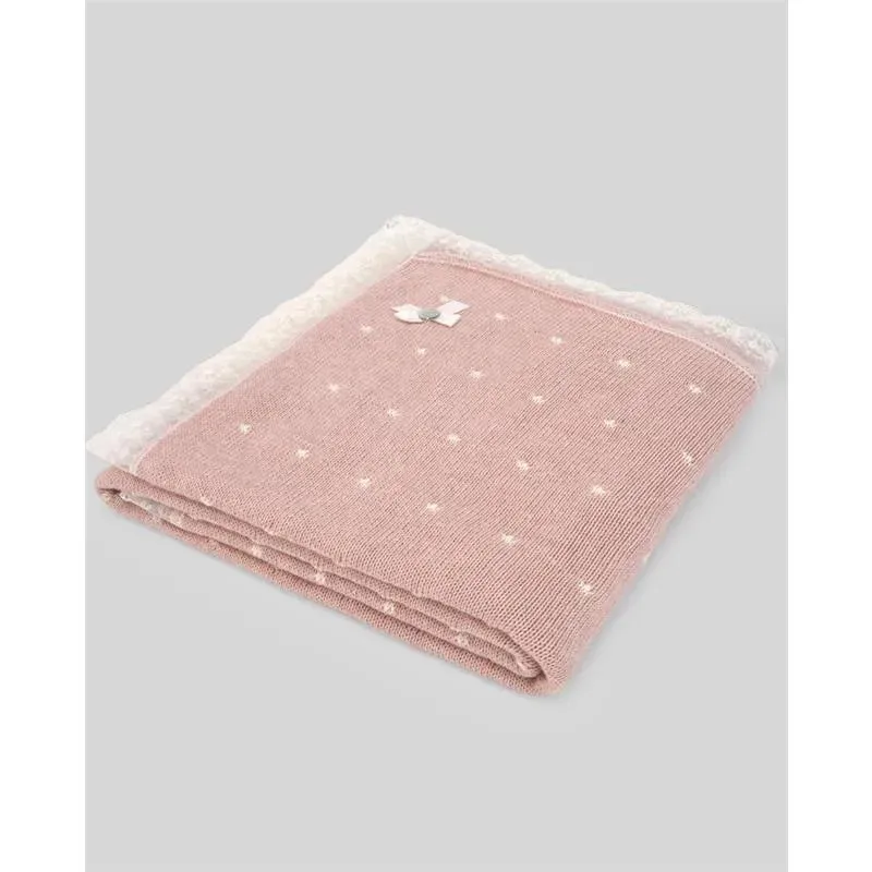 Paz Rodriguez - Baby Knit Newborn Hadas Blanket, Powder Pink/Beige