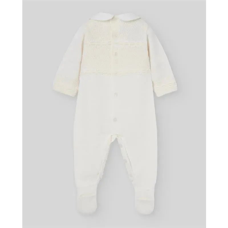Paz Rodriguez - Baby Knit Newborn Romper, Cream/Beige - Image 2