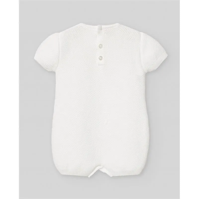 Paz Rodriguez - Baby Knit Newborn Romper Lino, White - Image 2