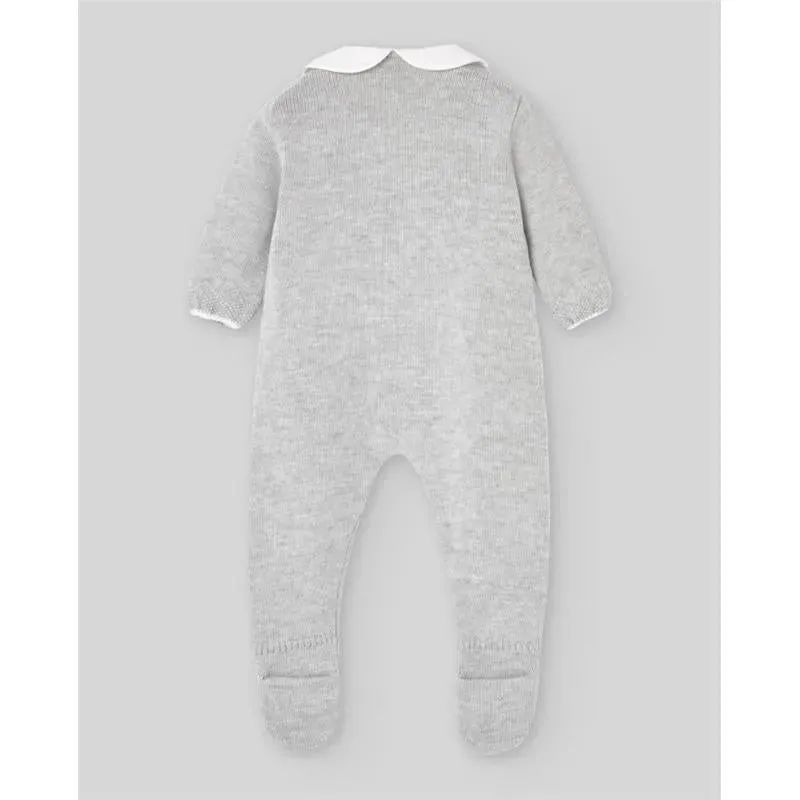 Paz Rodriguez - Baby Knit Newborn Romper Pulgarcito, Grey Pearl - Image 2