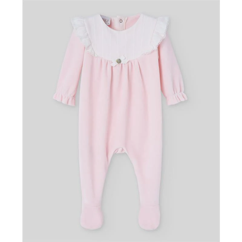 Paz Rodriguez - Baby Knit Newborn Romper Ternura Oi, Chalk Pink