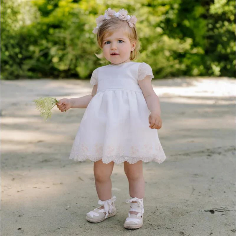 Paz Rodriguez Baby Set Dress + Bloomer Ceremonia, Cream - Image 4