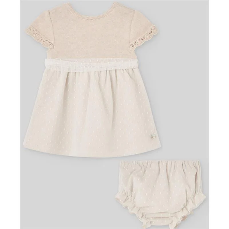 Paz Rodriguez Baby Set Dress + Bloomer Nectar, Linen