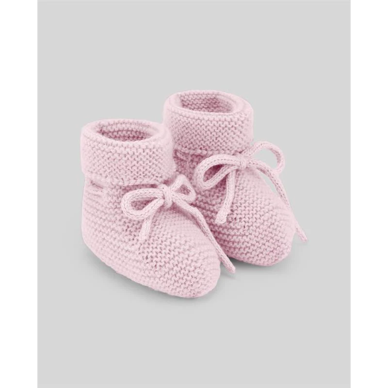 Paz Rodriguez - Knit Newborn Booties Esencial Chalk Pink