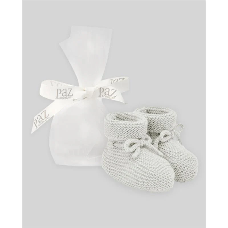 Paz Rodriguez - Knit Newborn Booties Esencial Cream