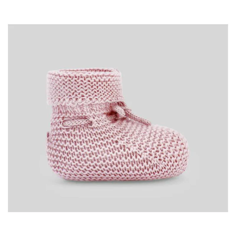 Paz Rodriguez Knit Newborn Booties Esencial Dune Pink - Image 2