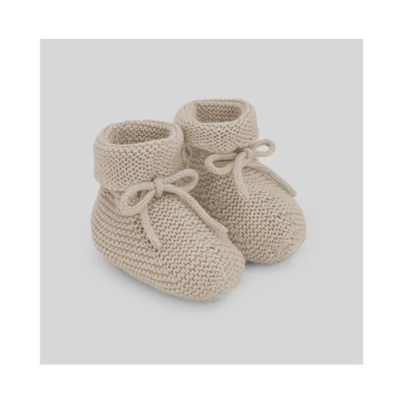 Paz Rodriguez - Knit Newborn Booties Esencial Sand