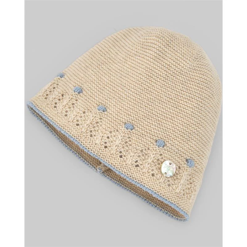Paz Rodriguez - Knit Newborn Hat Alegria, Light Brown/Chalk Blue - Image 2