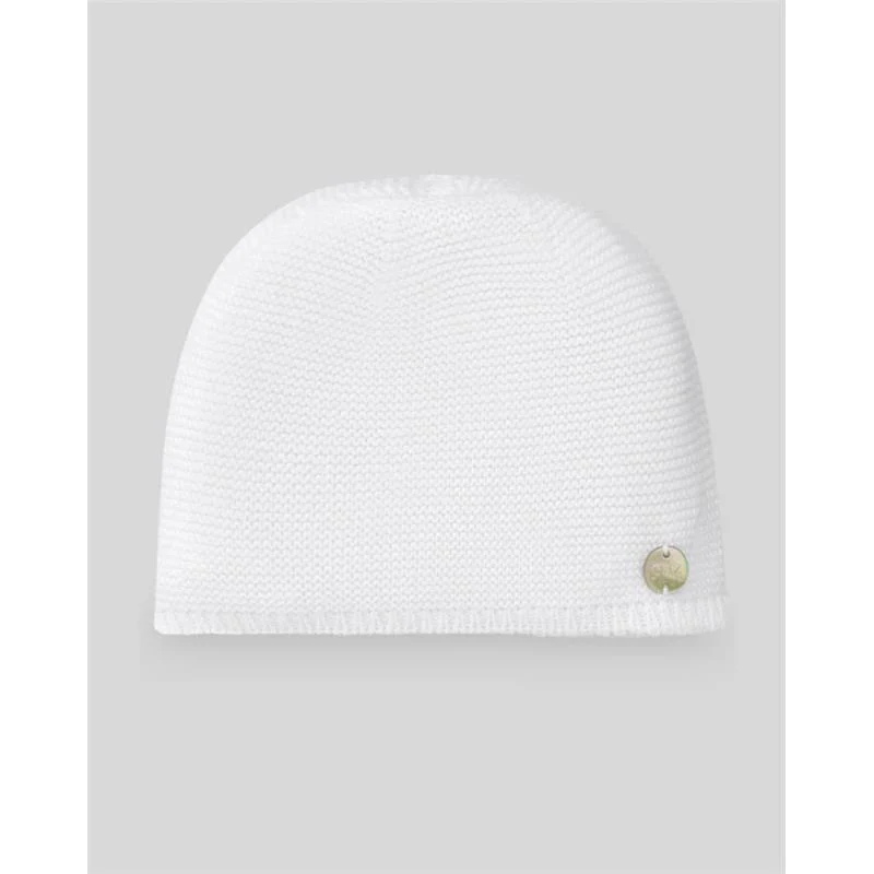 Paz Rodriguez Knit Newborn Hat Esencial White