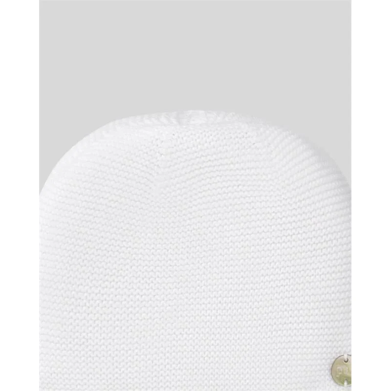 Paz Rodriguez Knit Newborn Hat Esencial White - Image 2