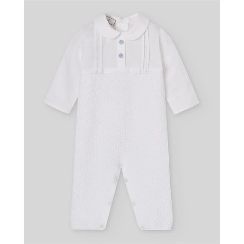 Paz Rodriguez Knit Newborn Romper Espuma, White