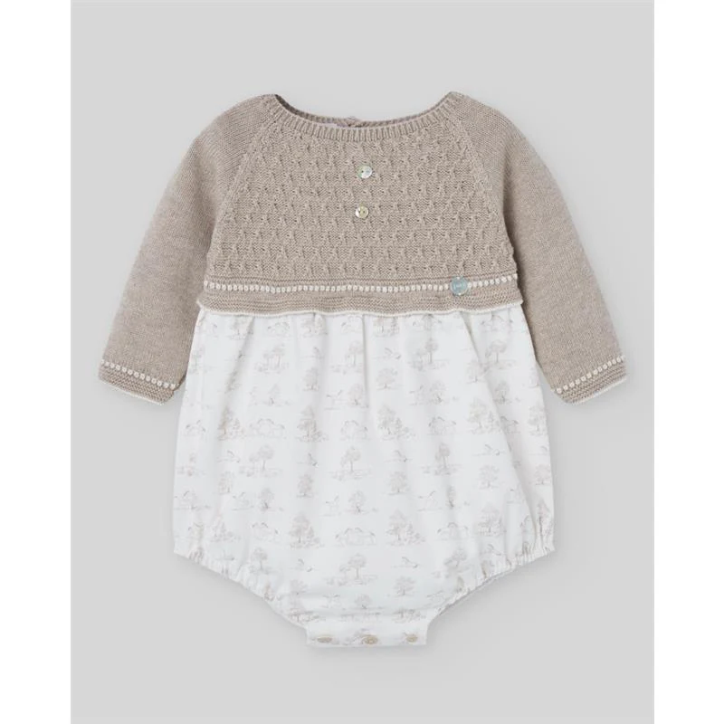 Paz Rodriguez - Knit Newborn Romper Pony Ligth Brown
