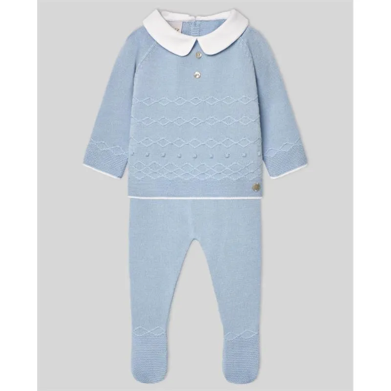 Paz Rodriguez - Take Me Home Set Knit Newborn Sweater + Leggings Vento, Sky Blue
