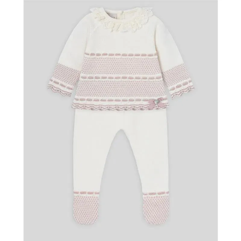 Paz Rodriguez - Take Me Home Set Sweater & Leggins Set, Cream/Beige